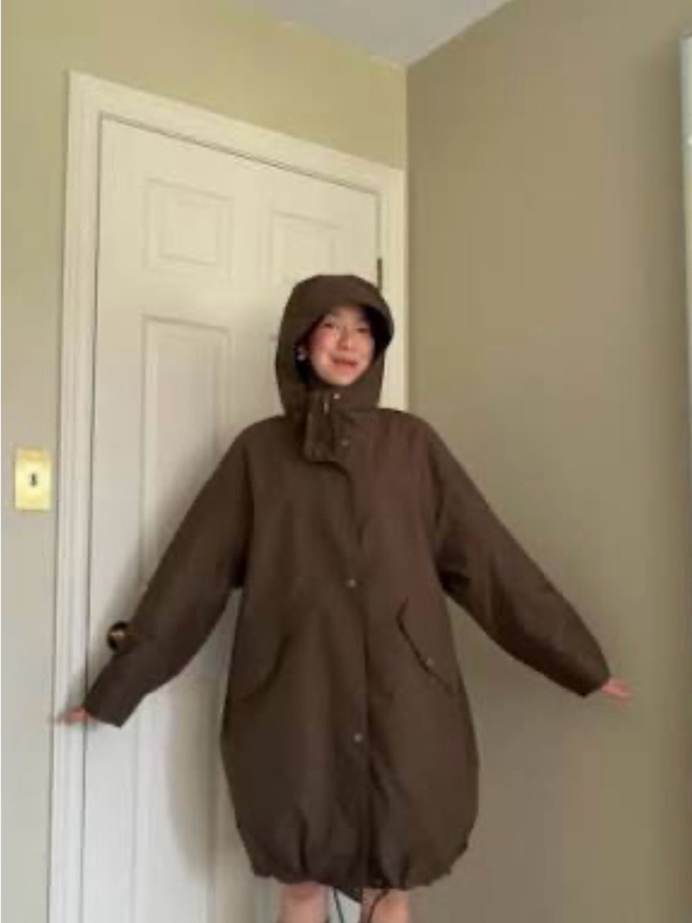 Lululemon Black oversized Cocoon Rain Jacket Hooded Women's Coat Sz Small